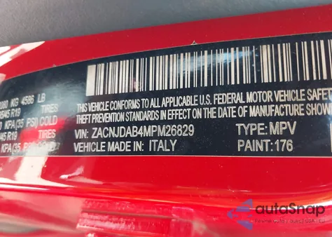 2021 Jeep Renegade Jeepster 4X4 из США, поврежденный, VIN ZACNJDAB4MPM26829